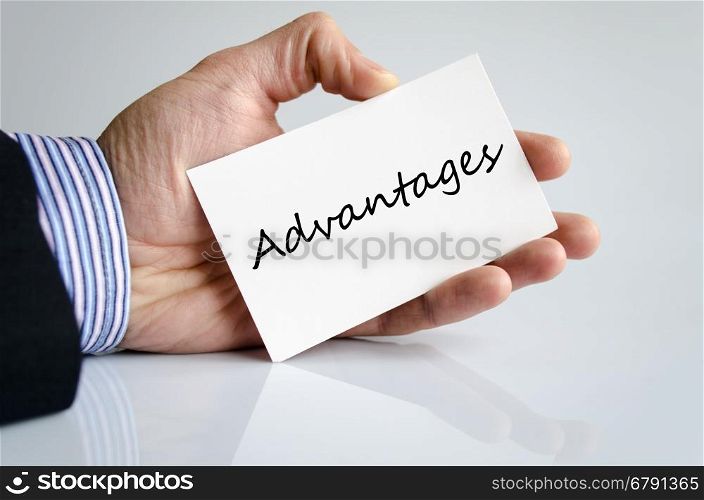 Advantages text concept isolated over white background