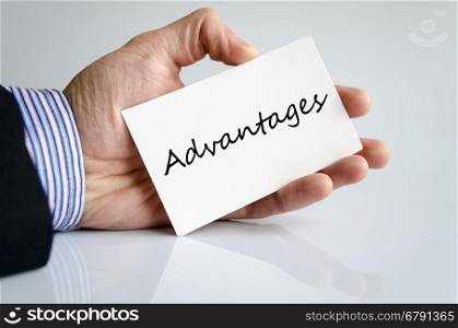 Advantages text concept isolated over white background