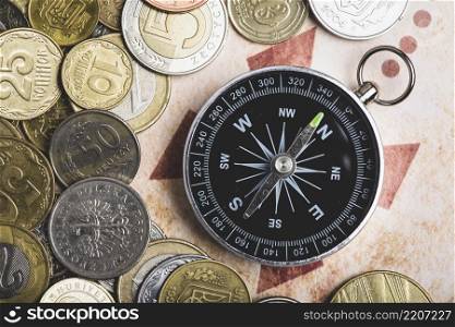 adventure background with compass coins