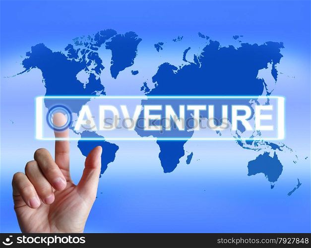 Adventure Map Representing International or Internet Adventure and Enthusiasm
