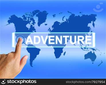Adventure Map Representing International or Worldwide Adventure and Enthusiasm