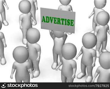 Advertise Board Character Meaning Marketing Strategy Or Business Advertising