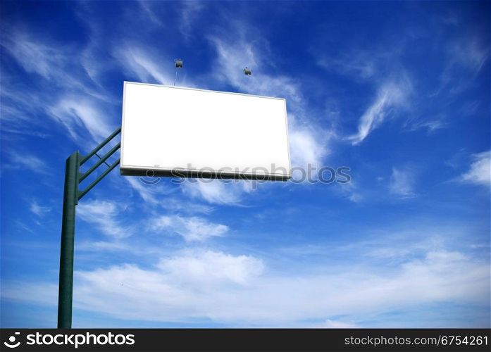 advertising billboard on background sky