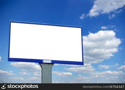 advertising billboard on sky background