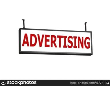 Advertising signboard on white background, stock photo