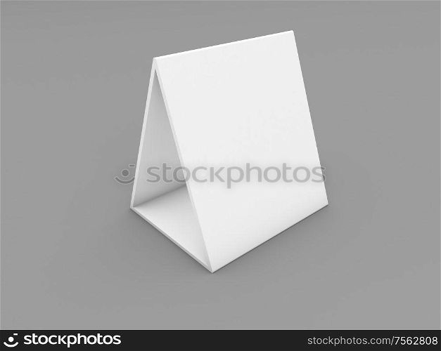 Advertising stand mock up on gray background. 3d render illustration.. Advertising stand mock up on gray background.
