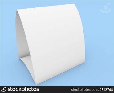 Advertising stand mockup on blue background. 3d render illustration.. Advertising stand mockup on blue background. 