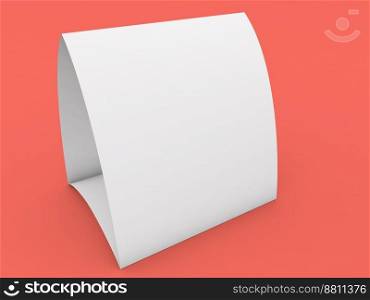 Advertising stand mockup on red background. 3d render illustration.. Advertising stand mockup on red background. 