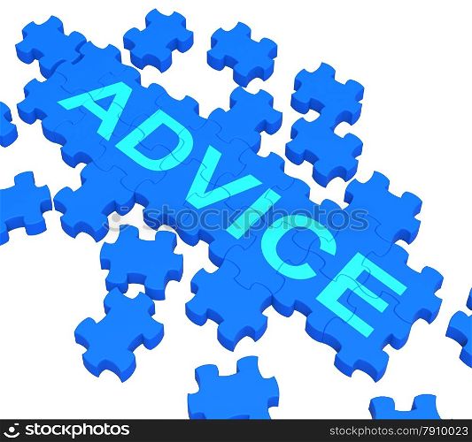 Advice Puzzle Showing Guidance, Support And Information