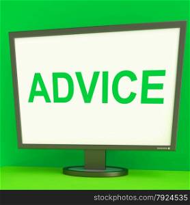 Advice Screen Meaning Guidance Advise Recommend Or Suggest
