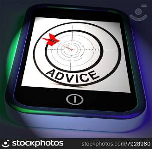 Advice Smartphone Displaying Web Tips And Recommendations