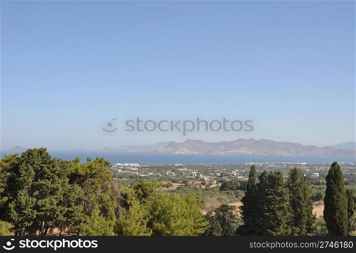 Aegean sea from Kos island (Greece) with Bodrum (Turkey) region on the background