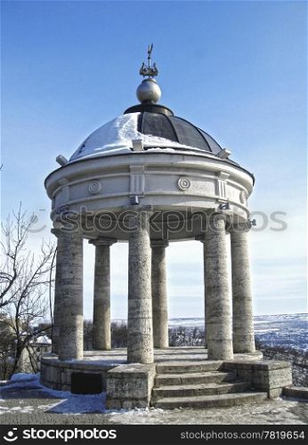 Aeolus harp in wintertime. Pyatigorsk landmarks and monuments