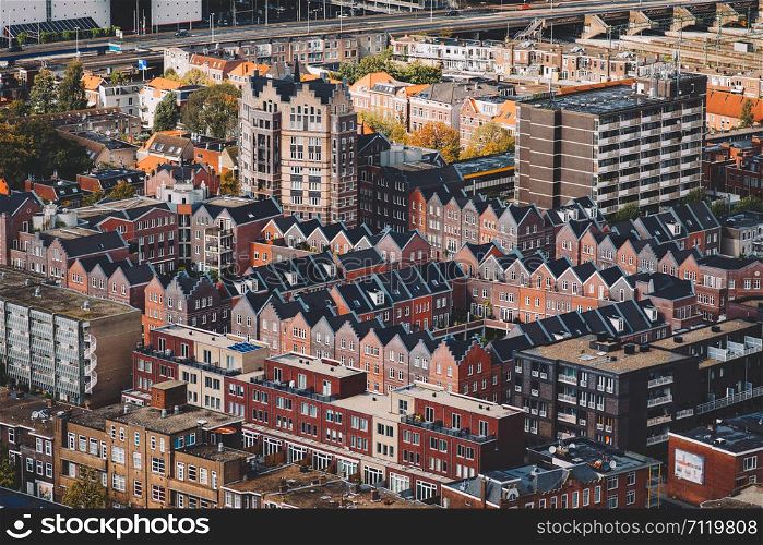 Aerial cityscape of The Hague (Den Haag), Netherlands