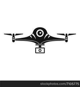 Aerial drone icon. Simple illustration of aerial drone vector icon for web design isolated on white background. Aerial drone icon, simple style
