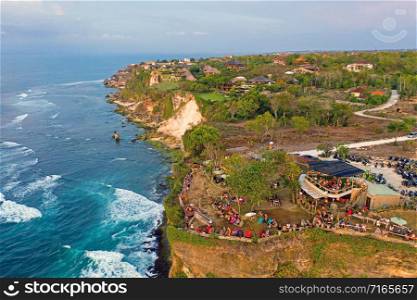Aerial from a seascape on the west coast from Bali in Indonesia