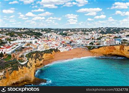 Aerial from Carvoeiro in the Algarve Portugal