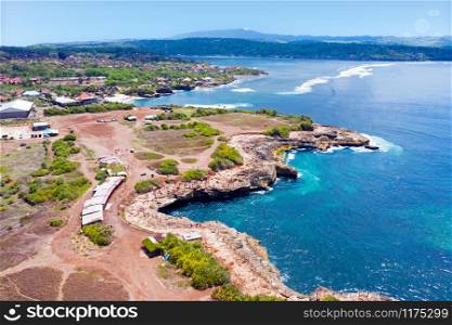 Aerial from Devil&rsquo;s Tear at Nusa Lembongan Bali Indonesia