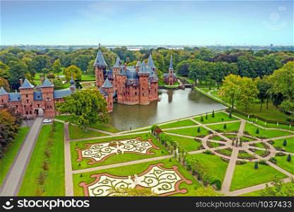 Aerial from the castle &rsquo;De Haar&rsquo; in the Netherlands