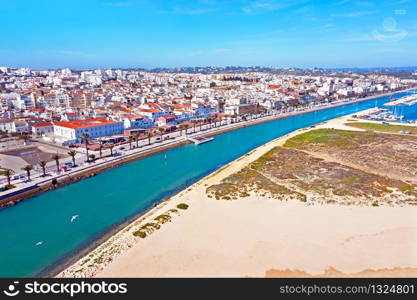 Aerial from the city Lagos in the Algarve Portugal