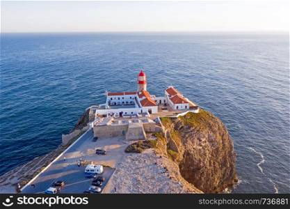 Aerial from the lighthouse Cabo Vicente near Sagres in Portugal
