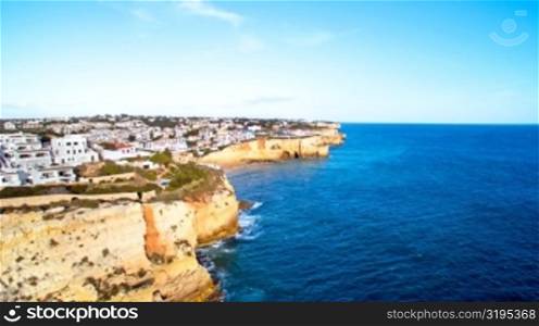 Aerial from the village Carvoeiro in the Algarve Portugal