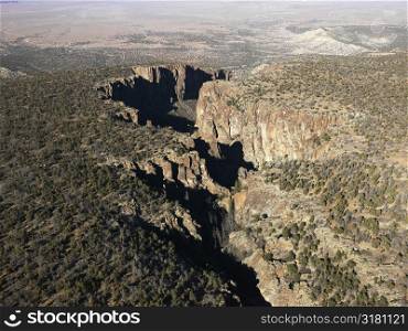 Aerial landscape in southwest Arizona desert.