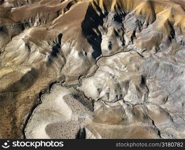 Aerial of Colorado desert southwest landscape.