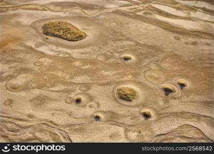 Aerial of desert landscape in Owens Valley, California, USA.