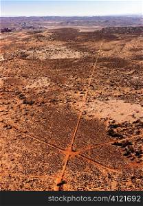 Aerial of Intersecting Dirt Roads