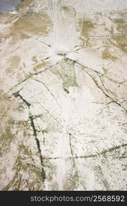 Aerial of Nevada desert landscape, USA.