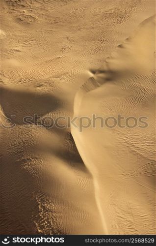 Aerial of sand dunes in Vermillion Canyon, California, USA.