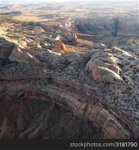 Aerial of scenic Arizona desert landscape.