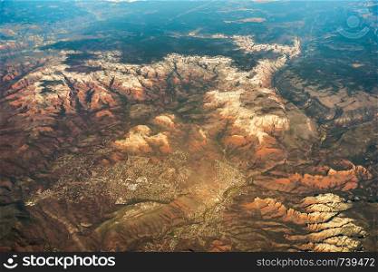 aerial over grand canyon arizona