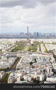 Aerial panoramic view of Paris, France