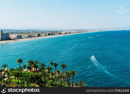 Aerial Panoramic View Of Peniscola City In Spain