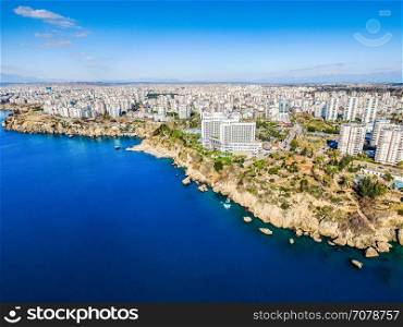 Aerial photograph of Antalya bay in Turkey, Taken by Drone
