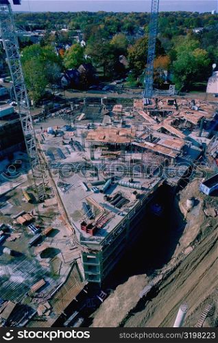 Aerial shot of building site
