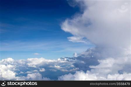 Aerial sky and clouds background
