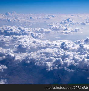 Aerial sky and clouds background