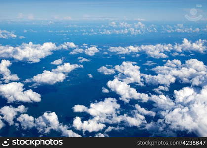 Aerial sky and clouds background