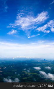 Aerial sky and clouds background