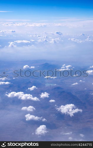 Aerial sky and clouds background