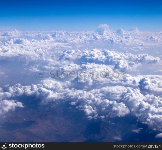 Aerial sky and clouds background