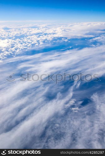 Aerial sky and clouds background