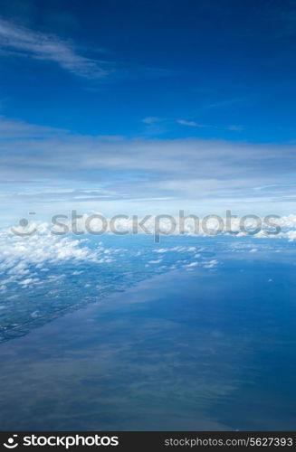 Aerial sky and clouds background