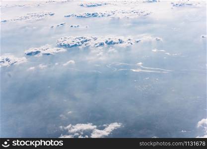 Aerial sky and clouds. Beautiful natural background