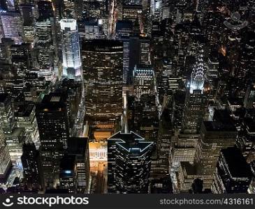 Aerial view from helicopter of Midtown, Chrysler Building, New York, USA
