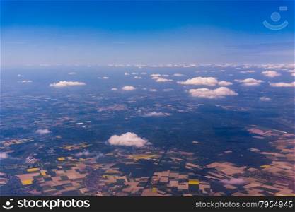 Aerial view from plane. Germany