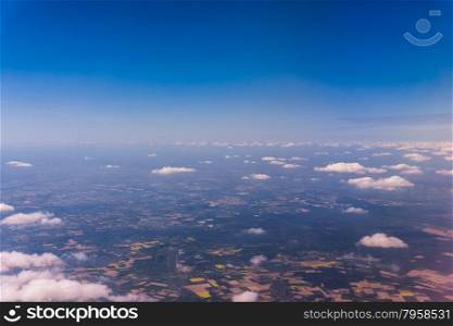 Aerial view from plane. Germany